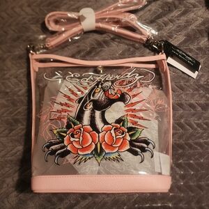 Ed Hardy Pink Panther Graphic Shoulder Bag